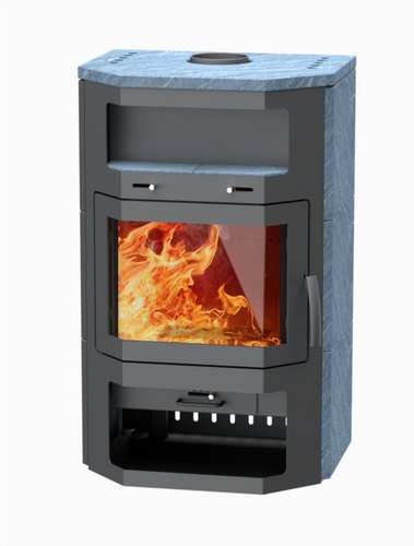 THERMIA Kaminofen »Saarbrücken«, grau, Naturstein, 8,5 kW