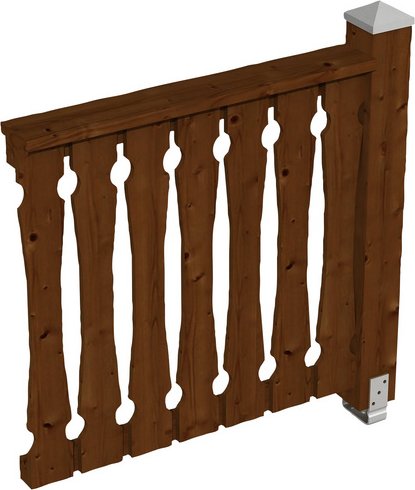 SKANHOLZ Brüstung, B x H: 108 x 96 cm, Holz, Farbe: nussbaum