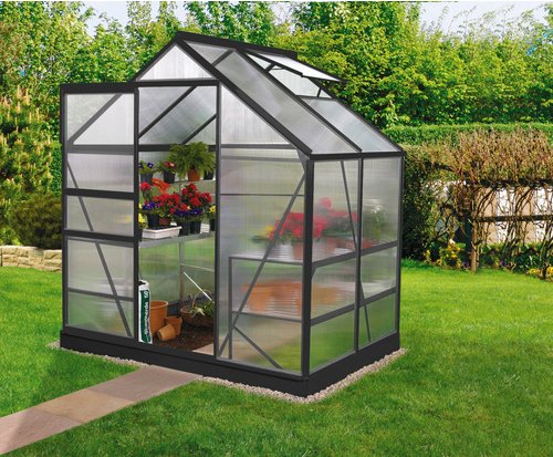 VITAVIA Gewächshaus »Venus 2500«, 2,5 m², Kunststoff/Aluminium, winterfest - schwarz