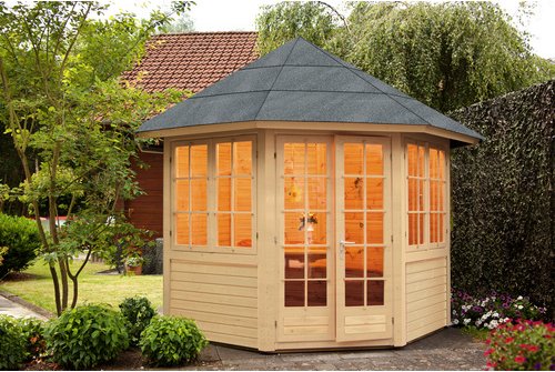 WOLFF Holzpavillon »Palma«, achteckig, achteckig, BxT: 286,8 x 286,8 cm - beige