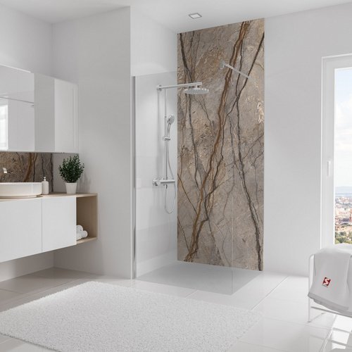 SCHULTE Duschrückwand »DecoDesign«, BxH: 100 x 255 cm, Aluminium/Polyethylen - braun