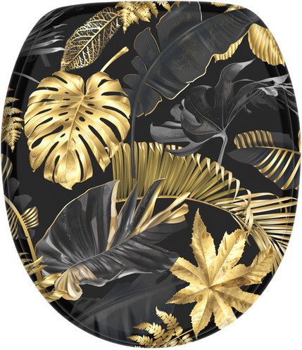 Sanilo WC-Sitz »Golden Leaves«, mit Absenkautomatik Golden Leave, Gold, Oval - goldfarben