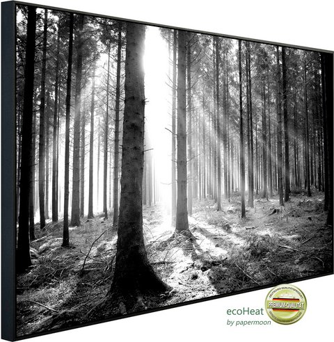papermoon Infrarotheizung »EcoHeat - Wald Schwarz + Weiss«, Matt-Effekt - bunt