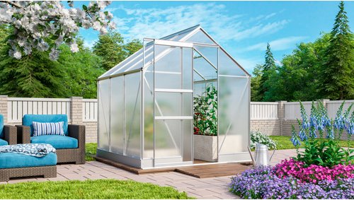 VITAVIA Gewächshaus »Apollo Plus 3800«, BxHxL: 195 x 209,5 x 131 cm - silberfarben