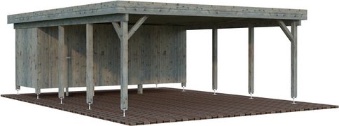 Thumbnail - PALMAKO Carport »Karl«, Aufstellmaße BxTxH: 600 x 762 x 254 cm, tauchgrundiert, Holz - grau