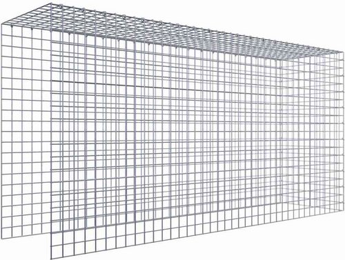 Gabiona Gabione, silbergrau, Maschenweite 5 cm x 5 cm, C-Ring - silberfarben