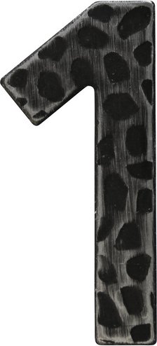 ALPERTEC Hausnummer, 1, Schwarz, Eisen, 11,7 x 17 x 1,8 cm
