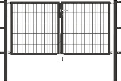GAH ALBERTS Doppeltor »Flexo«, BxH: 224 x 1000 cm, feuerverzinkter Stahl - schwarz