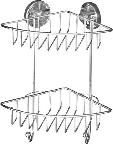 WENKO Eckregal »Bari«, BxH: 22,5 x 29,5 cm, Stahl - silberfarben