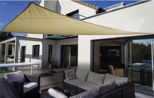 Thumbnail - FLORACORD Dreiecksonnensegel, Breite: 460 cm - weiss