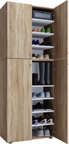 VCM Schuhschrank »Lona XXL«, BxHxL: 39 x 182 x 70 cm, Holzwerkstoff - braun