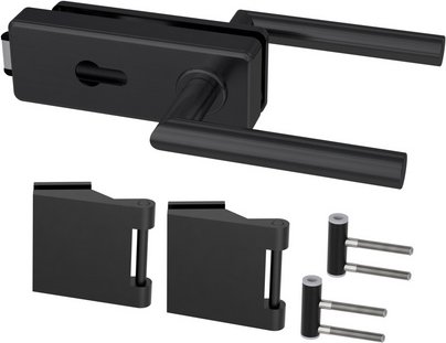 NOVADOORS Glastürbeschlagset, schwarz, Aluminium