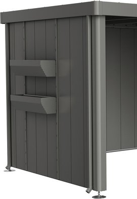 BIOHORT Blumenkasten »Neo«, BxL: 84 x 197 cm, quarzgraumetallic, für Seitendach Gerätehaus Neo