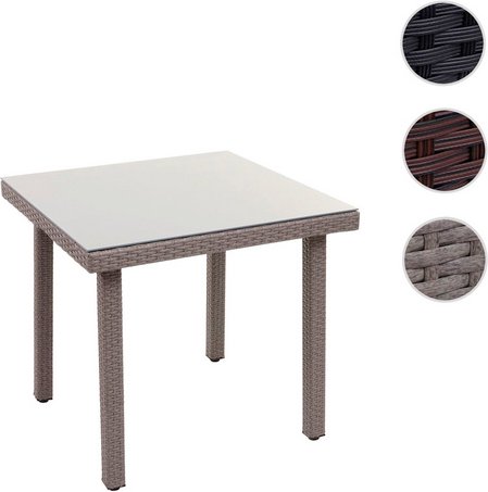 MVG Gartentisch »MVG-HA029«, 80 x 80 cm, Glasplatte - grau