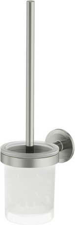 LENZ Toilettenbürstenhalter »NOA«, Nickel-matt, Montageart: Kleben oder Bohren - silberfarben