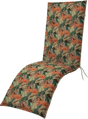 DOPPLER Auflage »Living«, BxL: 48 x 170 cm, mit Dekor-Muster, grün/orange, für Gartenliegen - gruen | orange