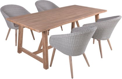 GARDEN PLEASURE Gartenmöbelset »OAKLAND«, 4 Sitzplätze, max. Belastung: 110 kg - braun