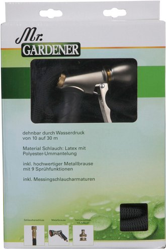 Mr. GARDENER Flexschlauch, Länge: 30 m - schwarz