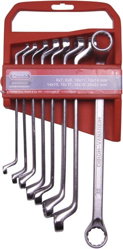 Thumbnail - CONNEX Ringschlüsselsatz, 8-teilig, Schlüsselgröße: 6 - 22 mm - silberfarben