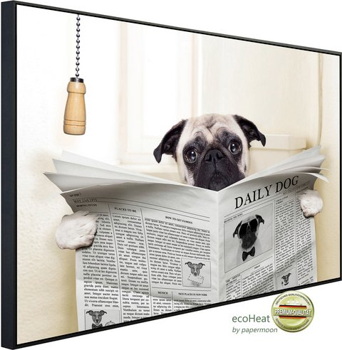 Thumbnail - papermoon Infrarotheizung »EcoHeat - Zeitungshund«, Matt-Effekt - bunt