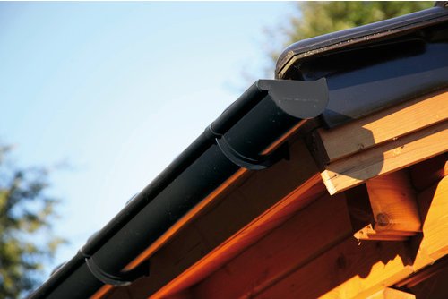 WOLFF FINNHAUS Dachrinne »Anna«, Kunststoff, anthrazit, für Gartenhäuser - grau