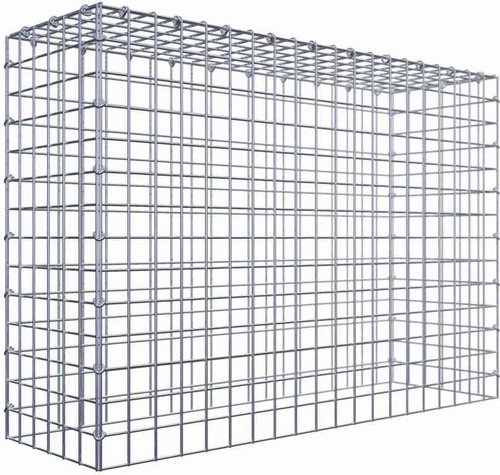 Thumbnail - Gabiona Gabione, silbergrau, Maschenweite 5 cm x 5 cm, C-Ring - silberfarben