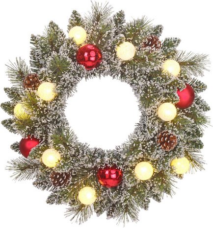 Black Box Trees Weihnachtskranz, HxD: 10 x 45cm, frosted, grün - gruen