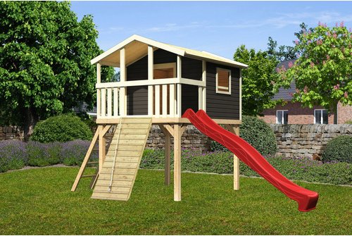 KARIBU Kinderspielgerät, BxHxT: 198 x 309 x 244 cm, terragrau