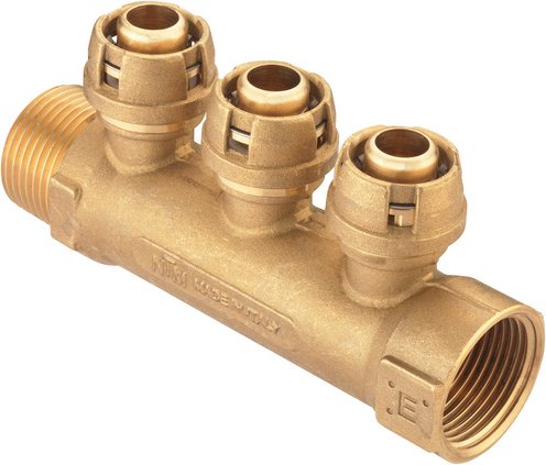 CORNAT Verteiler, 1", Messing - goldfarben