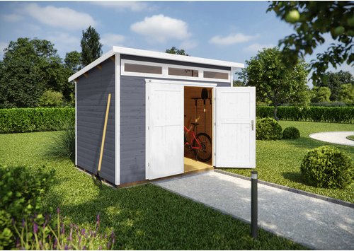 Thumbnail - WEKA Gartenhaus »264«, Holz, BxHxT: 330 x 239 x 249 cm (Außenmaße inkl. Dachüberstand) - grau