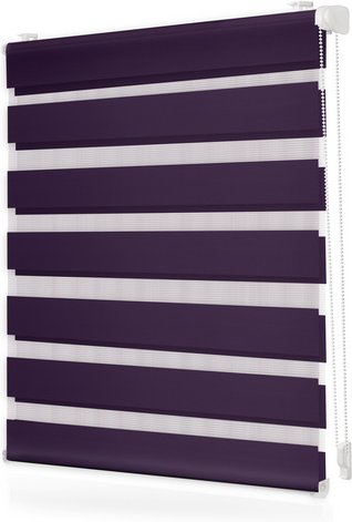 Thumbnail - Lichtblick Duo-Rollo, Klemmfix, B x L: 100 x 150 cm, Polyester, brombeer - lila