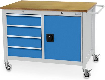 Thumbnail - Bedrunka + Hirth Werkbank, BxHxT: 125 x 93,5 x 75 cm, Gestell: Stahlblech - grau