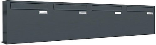 AL BRIEFKASTENSYSTEME Briefkasten, Parteien: 4, BxHxT: 153,6 x 34,5 x 11,6 cm - grau