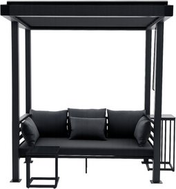 Mr. GARDENER Pergola »Lounge«, BxTxH: 202 x 169 x 238 cm, anthrazit, inkl. Kissen - grau