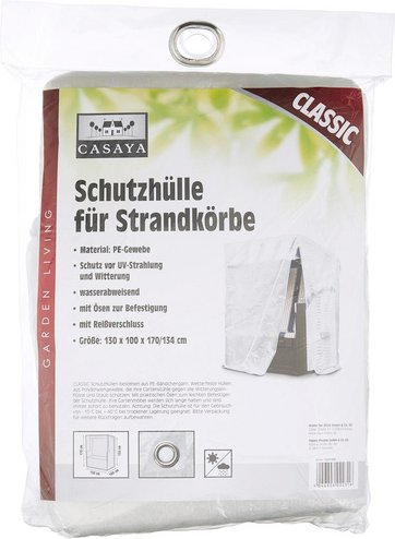 CASAYA Strandkorbhülle »Classic«, BxHxT: 130 x 170 x 100 cm, Kunststoff - transparent