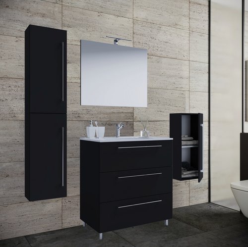 Thumbnail - VCM Badmöbel-Set, Breite Waschtisch: 80 cm - schwarz