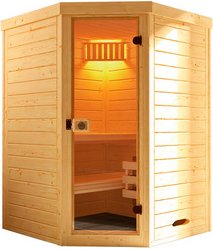 WEKA Massivholzsauna »LAUKKALA 1«, 6 Personen, inkl. 3,6 kW Ofen mit integrierter Steuerung - braun