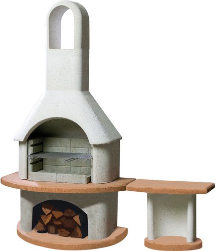 BUSCHBECK Gartengrillkamin, BxHxT: 180 x 203 x 65 cm - grau