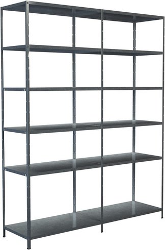 SCHULTE REGALWELT Grundregal mit Anbauregal, HxBxT 200 x 180 x 50 cm, 510 kg Traglast (max.), 12 Böden - silberfarben