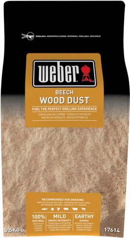 WEBER Räuchermehl, Buchenholz, 500 g Räuchermehl - braun