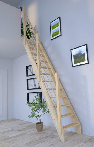 STARWOOD Raumspartreppe »2000/3000«, Fichtenholz, 12 Stufen, max. Geschosshöhe 279,5 cm - braun