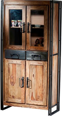 SIT Vitrine »PANAMA«, Akazienholz/Metall, 4-türig - braun