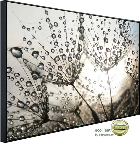 papermoon Infrarotheizung »EcoHeat - Löwenzahnsamen Tropfen«, Matt-Effekt - bunt