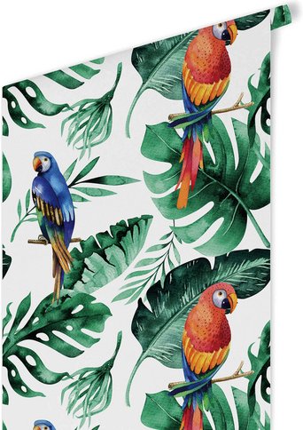 K&L Wall Art Vliestapete »Kinder Vliestapete«, Papageien bunte Vögel, mehrfarbig, matt