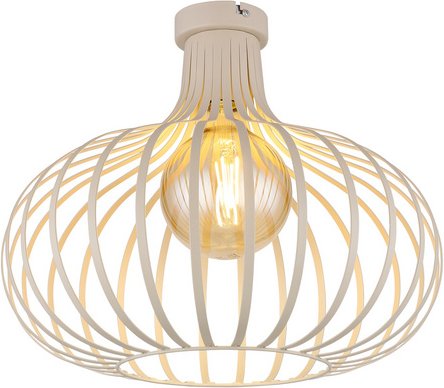 GLOBO LIGHTING Deckenleuchte »MATEO«, D: 40 cm, H: 35 cm, E27, 60W, ohne Leuchtmittel - beige