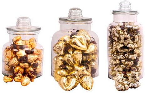 Flowerbox Deko-Objekt - goldfarben