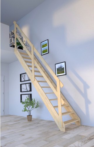 STARWOOD Raumspartreppe »Korfu«, Fichtenholz, 13 Stufen, max. Geschosshöhe 300 cm - braun