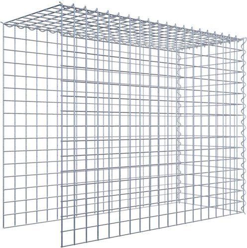 Gabiona Gabione, silbergrau, Maschenweite 5 cm x 5 cm, Spirale - silberfarben