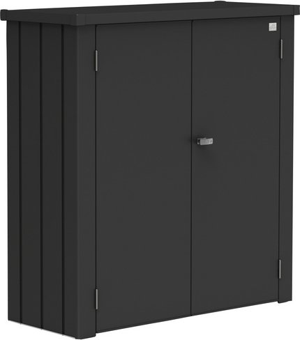 BIOHORT Terrassenschrank »Romeo«, BxHxT: 132 x 140 x 87 cm, dunkelgrau-metallic, Stahlblech