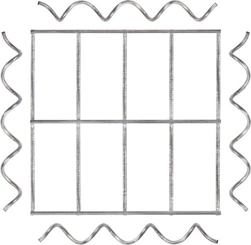 Gabiona Säulenabdeckung, galvanisch verzinkter Stahl - silberfarben